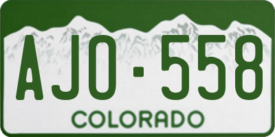 CO license plate AJO558