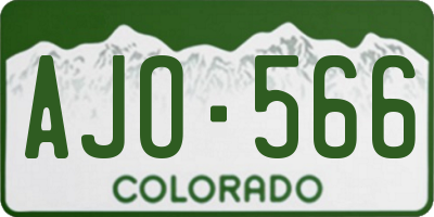 CO license plate AJO566