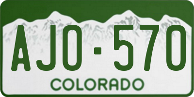 CO license plate AJO570