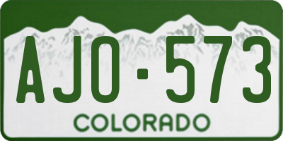 CO license plate AJO573