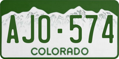 CO license plate AJO574