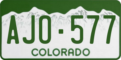 CO license plate AJO577