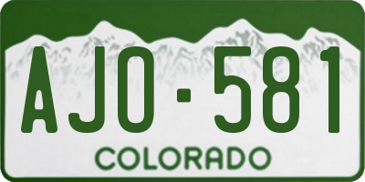 CO license plate AJO581