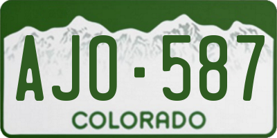 CO license plate AJO587