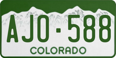 CO license plate AJO588