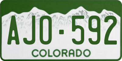 CO license plate AJO592