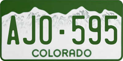 CO license plate AJO595