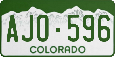 CO license plate AJO596