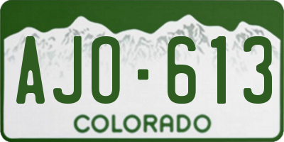 CO license plate AJO613