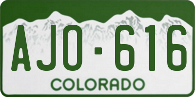 CO license plate AJO616