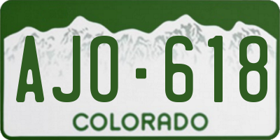 CO license plate AJO618