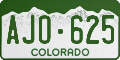 CO license plate AJO625