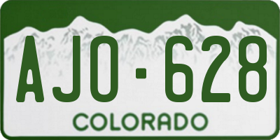 CO license plate AJO628
