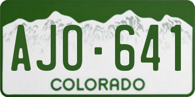 CO license plate AJO641