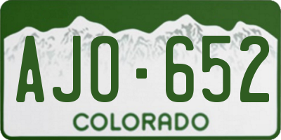 CO license plate AJO652