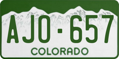 CO license plate AJO657