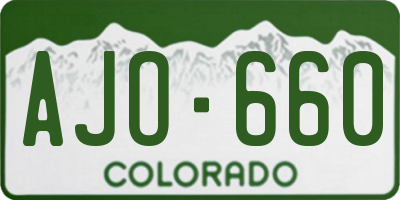 CO license plate AJO660