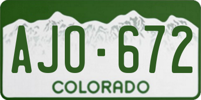 CO license plate AJO672