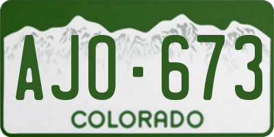 CO license plate AJO673