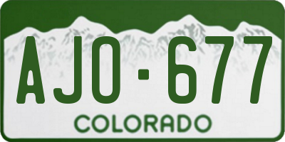 CO license plate AJO677