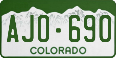 CO license plate AJO690