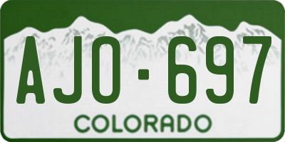 CO license plate AJO697