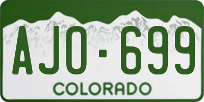 CO license plate AJO699