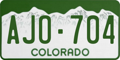 CO license plate AJO704