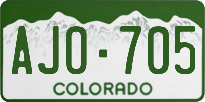 CO license plate AJO705