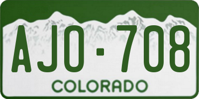 CO license plate AJO708