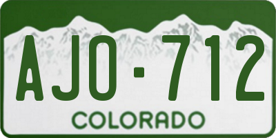 CO license plate AJO712