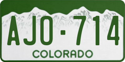 CO license plate AJO714
