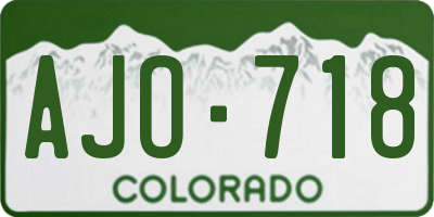 CO license plate AJO718