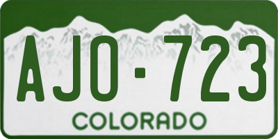 CO license plate AJO723