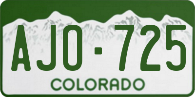 CO license plate AJO725