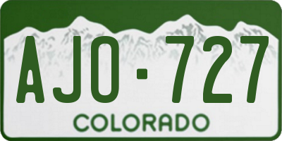 CO license plate AJO727