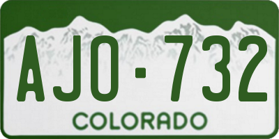 CO license plate AJO732