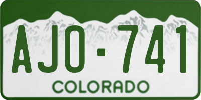 CO license plate AJO741