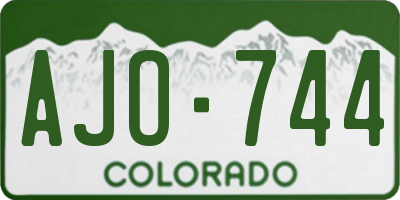 CO license plate AJO744