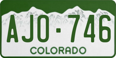 CO license plate AJO746