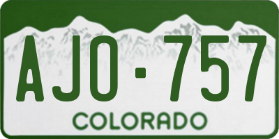CO license plate AJO757