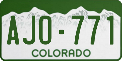 CO license plate AJO771