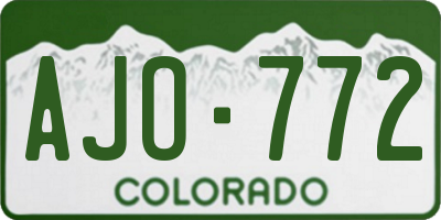 CO license plate AJO772