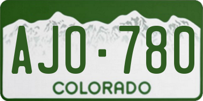 CO license plate AJO780