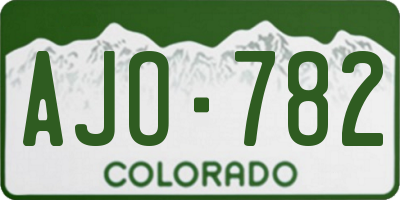 CO license plate AJO782
