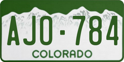 CO license plate AJO784