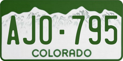 CO license plate AJO795
