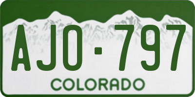 CO license plate AJO797