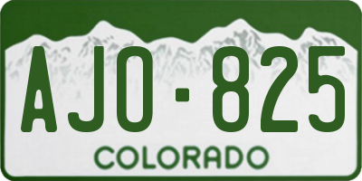 CO license plate AJO825