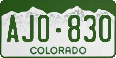 CO license plate AJO830